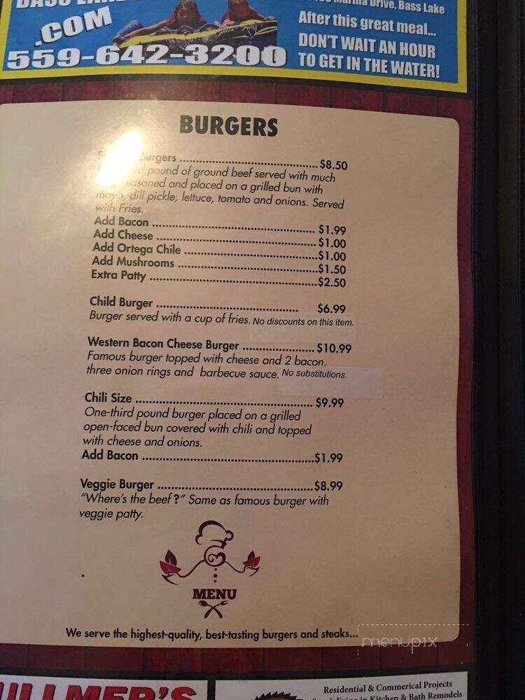 Hitching Post Sports Bar - Ahwahnee, CA menu_pic