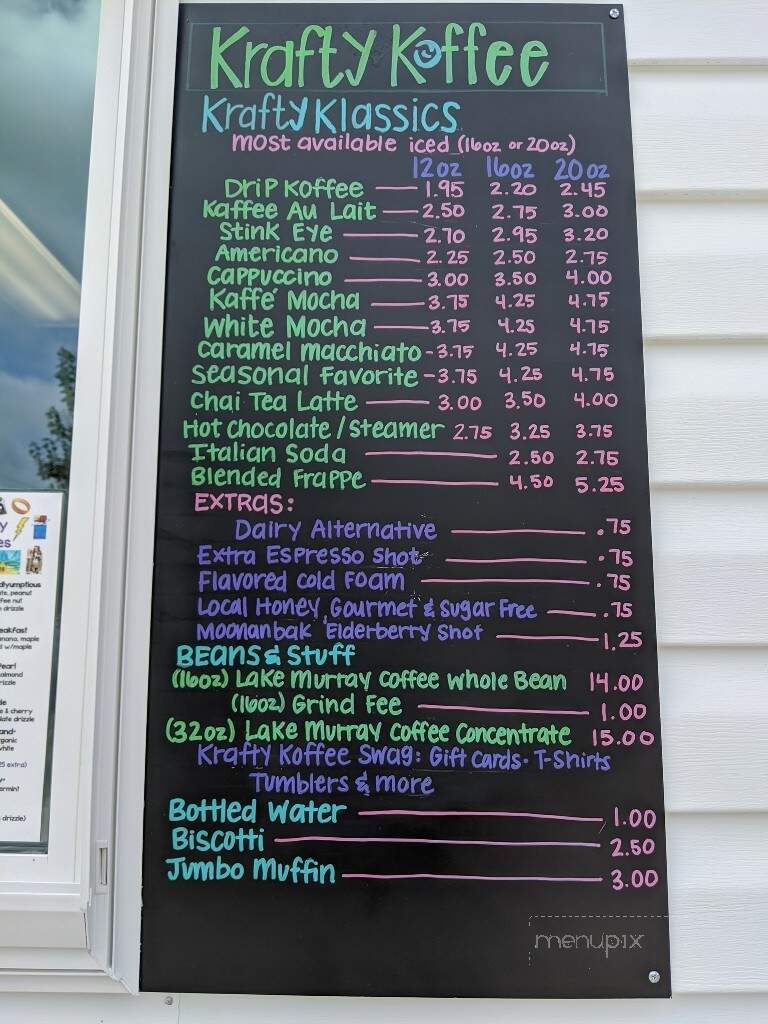 Krafty Koffee - Lexington, SC menu_pic