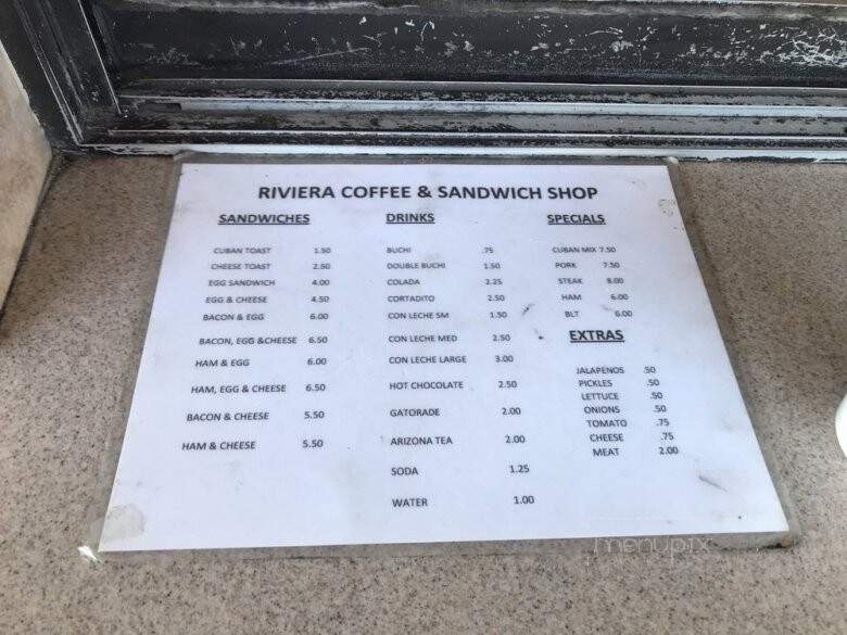 Riviera Coffee & Sandwich Shop - Key West, FL menu_pic