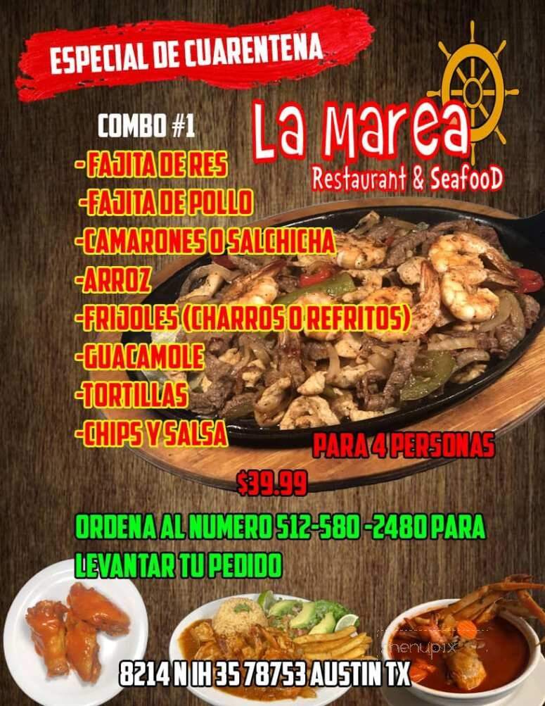 La Marea Restaurant & Seafood - Austin, TX menu_pic