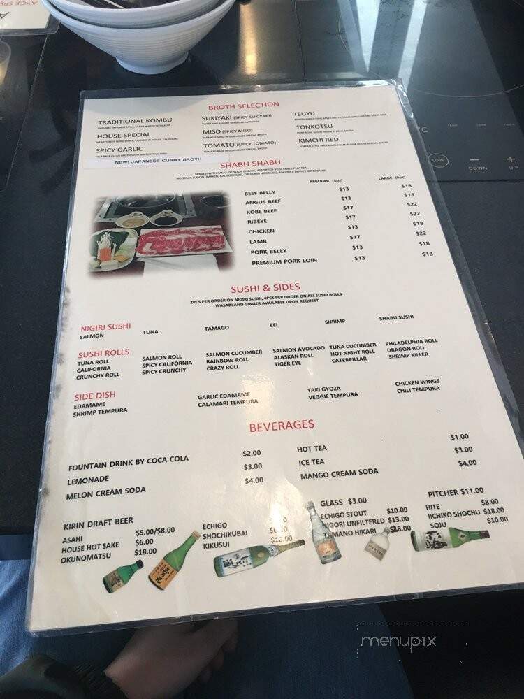 House of Shabu Shabu II - Anaheim, CA menu_pic