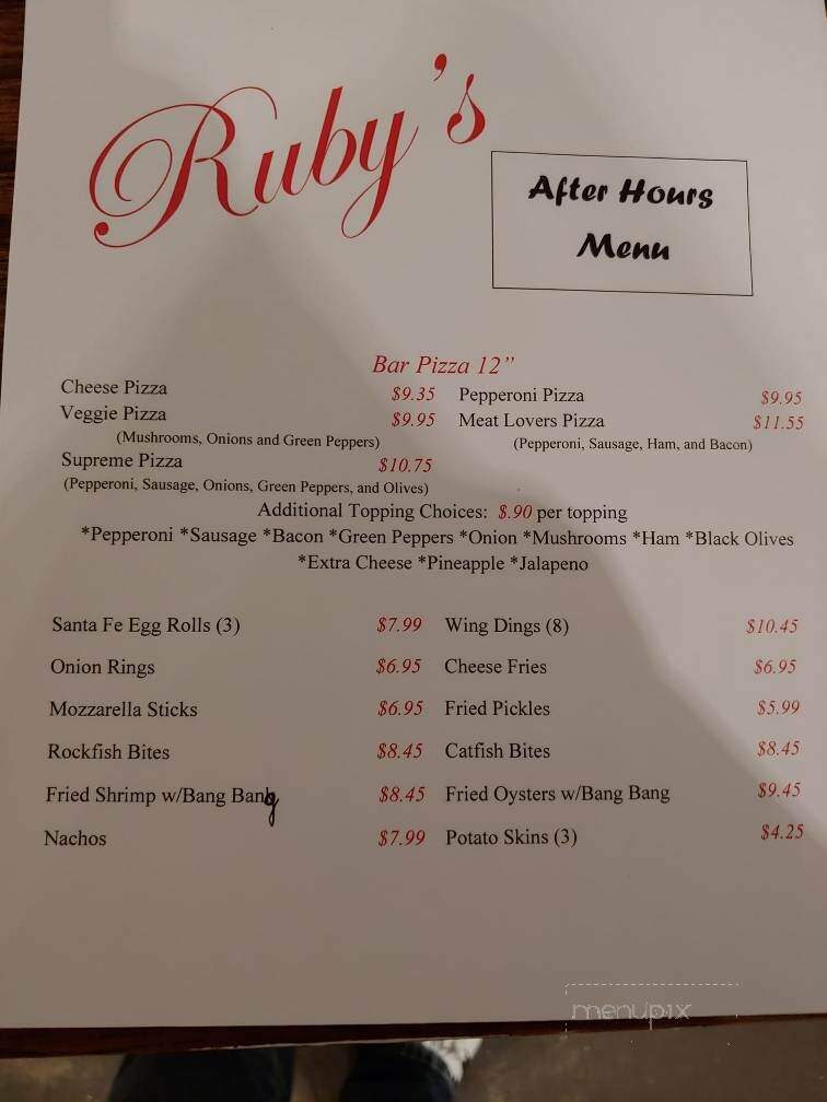 Rubys Restaurant - Hague, VA menu_pic