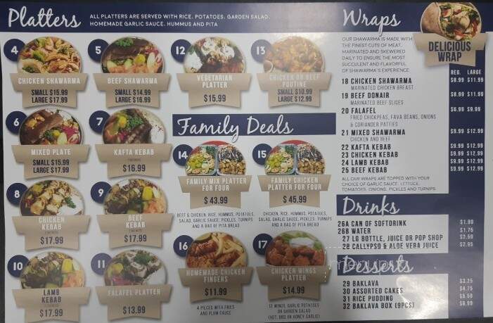 Shawarma Damascus - Kingston, ON menu_pic