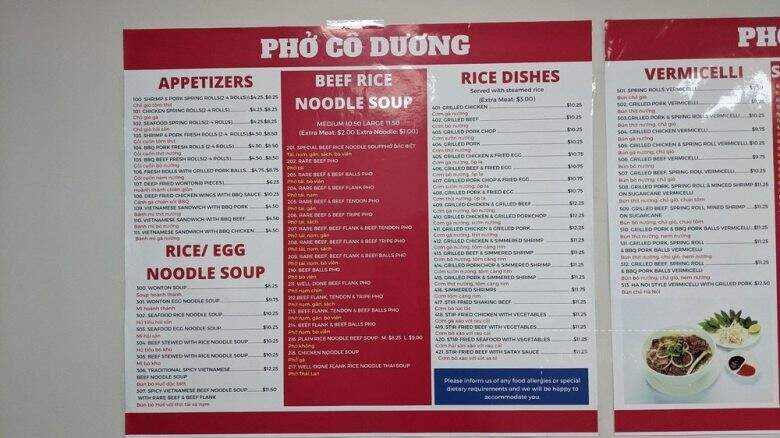 Pho Co Duong - Toronto, ON menu_pic