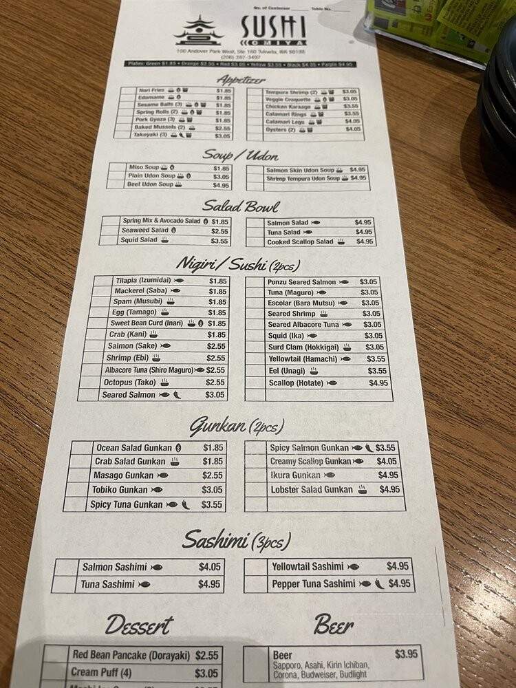Sushi Omiya - Tukwila, WA menu_pic
