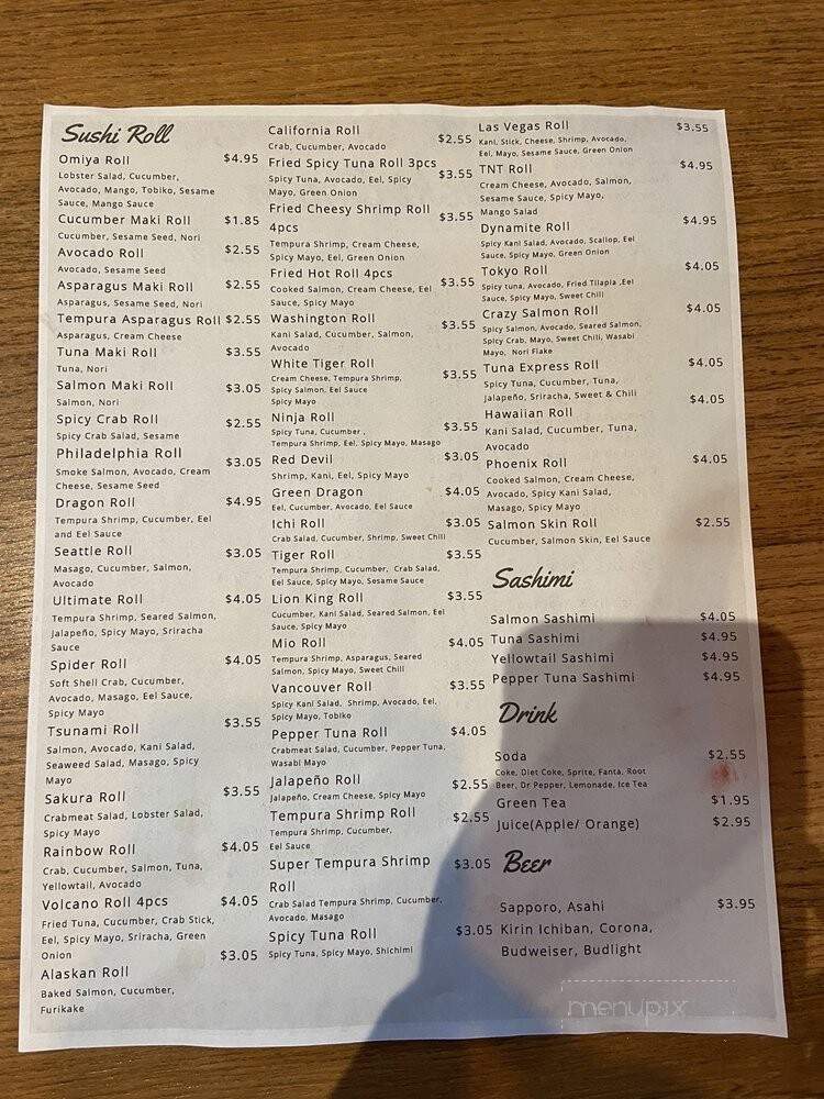 Sushi Omiya - Tukwila, WA menu_pic