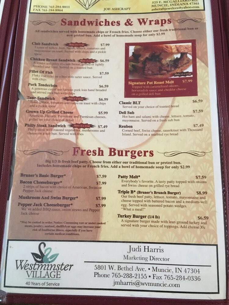 Bruner's Family Restaurant - Muncie, IN menu_pic