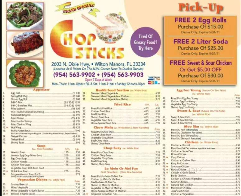 Chopsticks - Wilton Manors, FL menu_pic