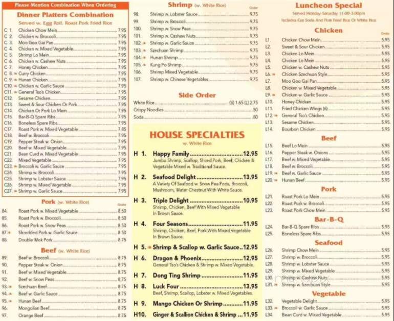 Chopsticks - Wilton Manors, FL menu_pic