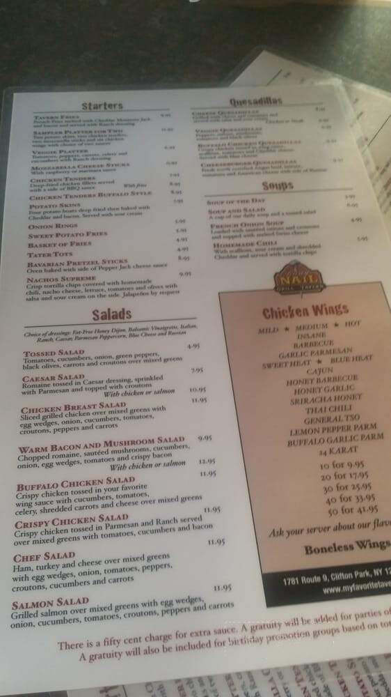 Rusty Nail - Cortland, NY menu_pic