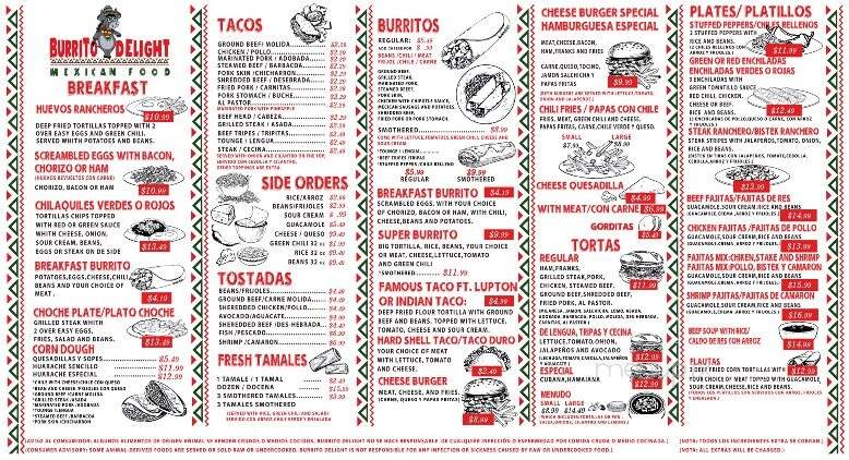 Burrito Delight - Dacono, CO menu_pic