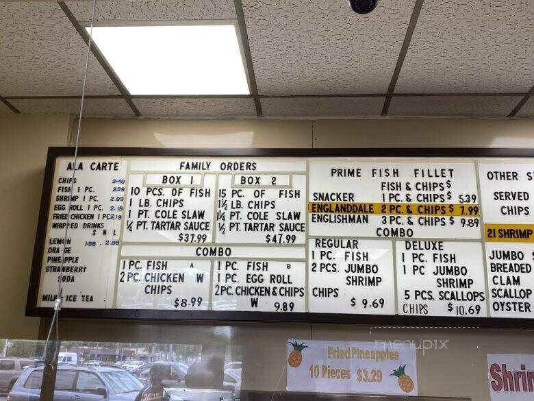 England Fish & Chips - Long Beach, CA menu_pic