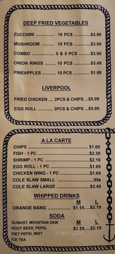 England Fish & Chips - Long Beach, CA menu_pic