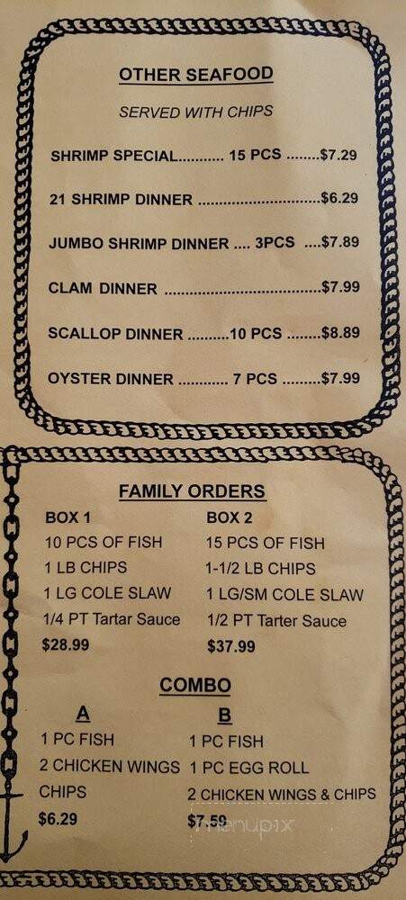 England Fish & Chips - Long Beach, CA menu_pic