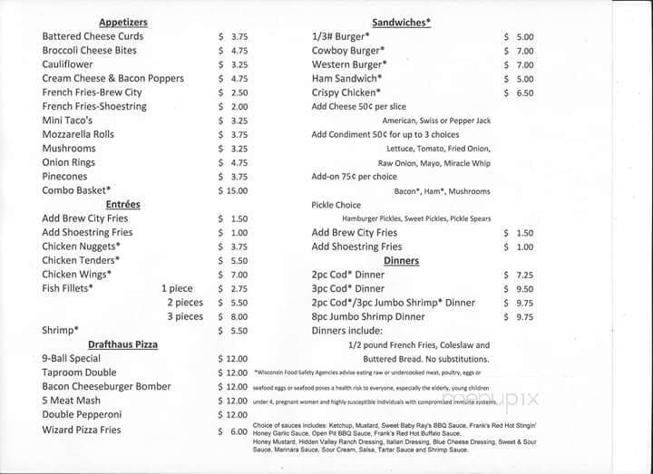 Birds Nest - Rib Lake, WI menu_pic
