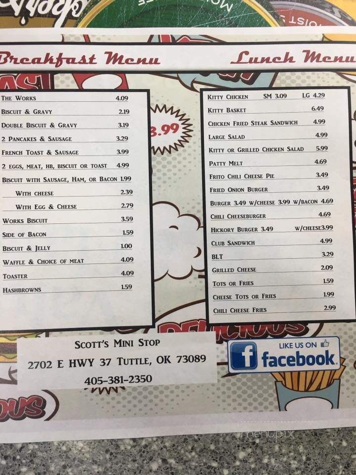 Scott's Mini Stop - Tuttle, OK menu_pic