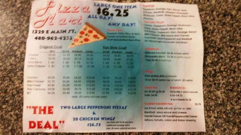 Pizza Mart - Mesa, AZ menu_pic