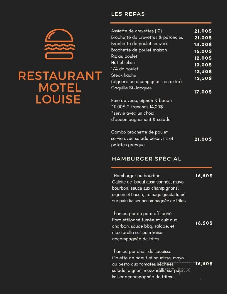 Restaurant du Motel Louise - Ville-Marie, QC menu_pic