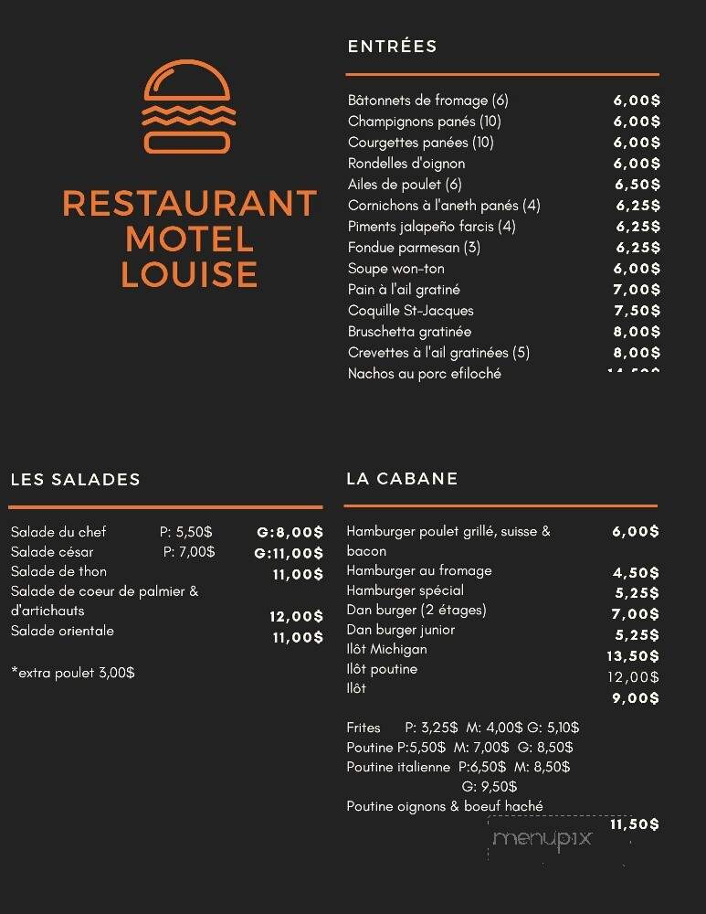 Restaurant du Motel Louise - Ville-Marie, QC menu_pic