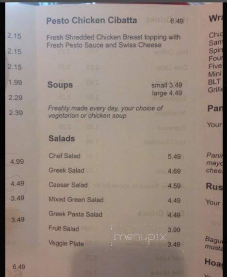 Harbourside Cafe - North Vancouver, BC menu_pic