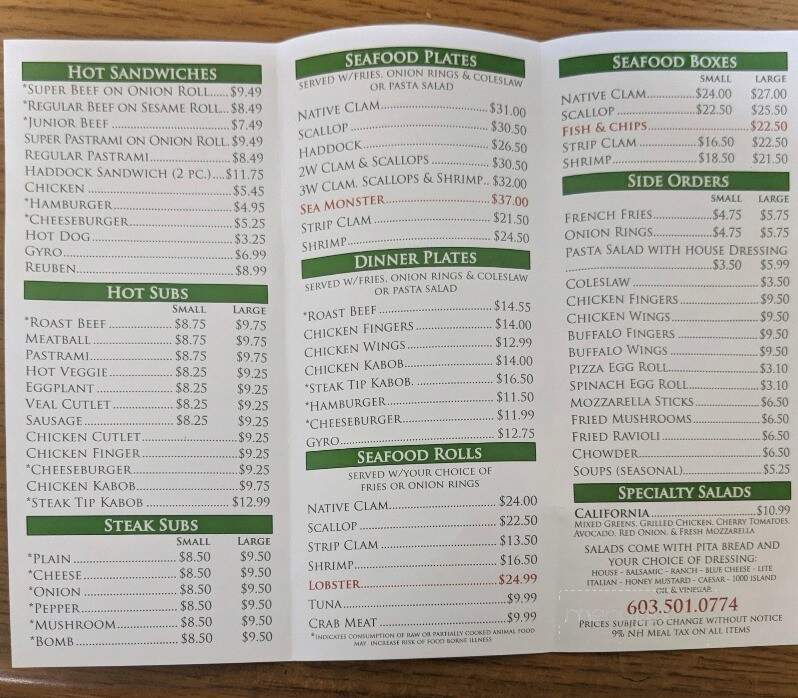 Greenland House Of Pizza - Greenland, NH menu_pic