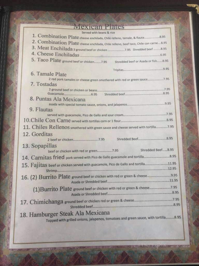 El Mirador - Deming, NM menu_pic