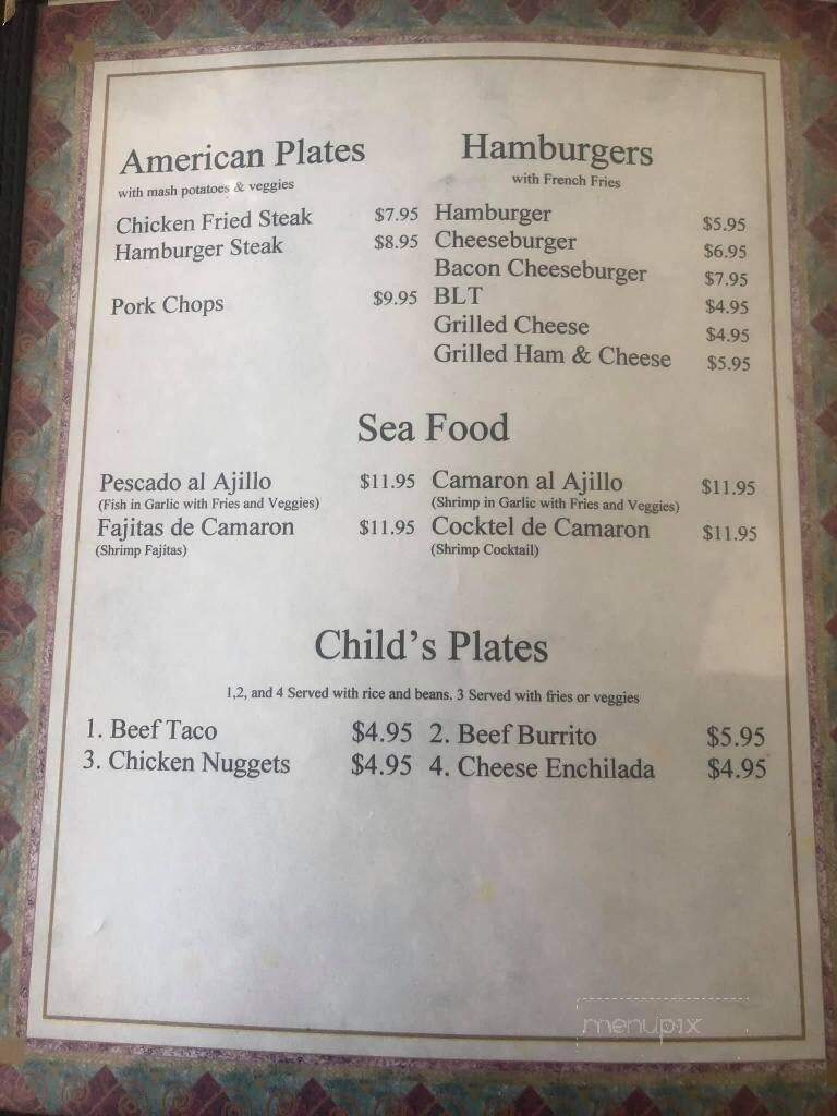 El Mirador - Deming, NM menu_pic