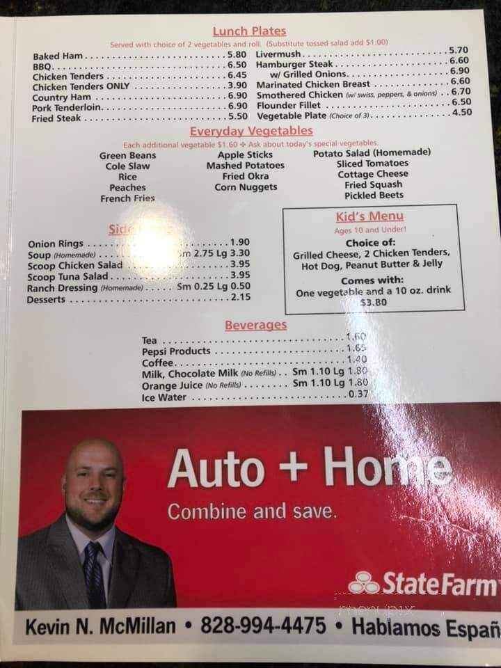 Callahan's Cafe - Newton, NC menu_pic