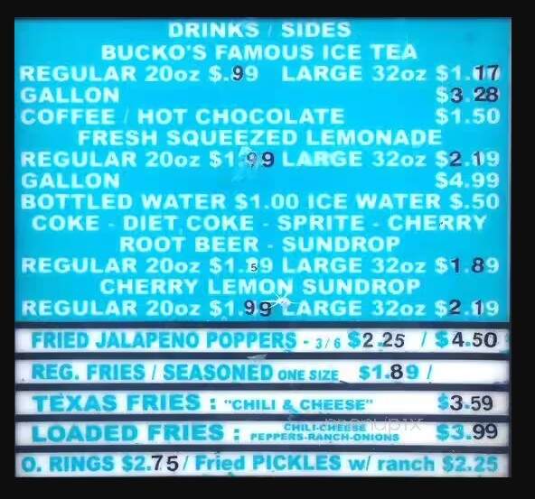 Buckos - Mooresville, NC menu_pic