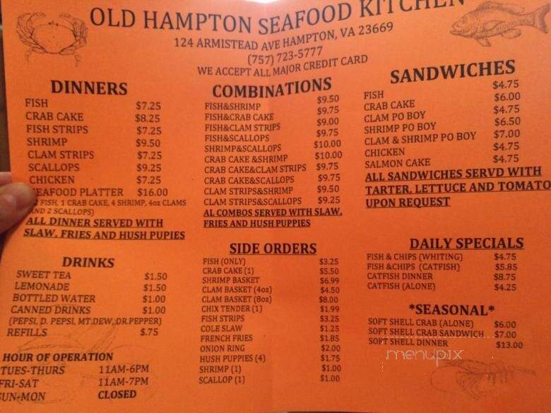 Old Hampton Seafood Kitchen - Hampton, VA menu_pic