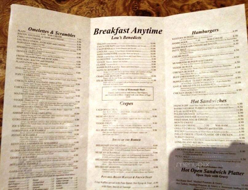 Lou's Restaurant - Los Gatos, CA menu_pic