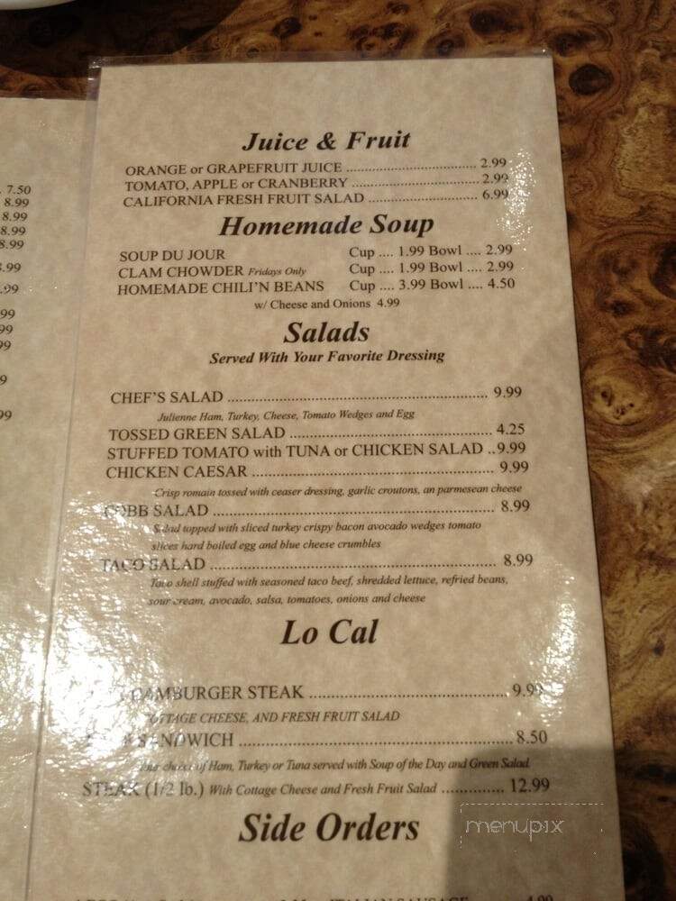 Lou's Restaurant - Los Gatos, CA menu_pic