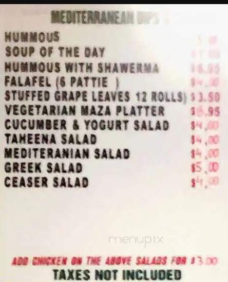 The Eagle Twins Restaurant - Toronto, ON menu_pic