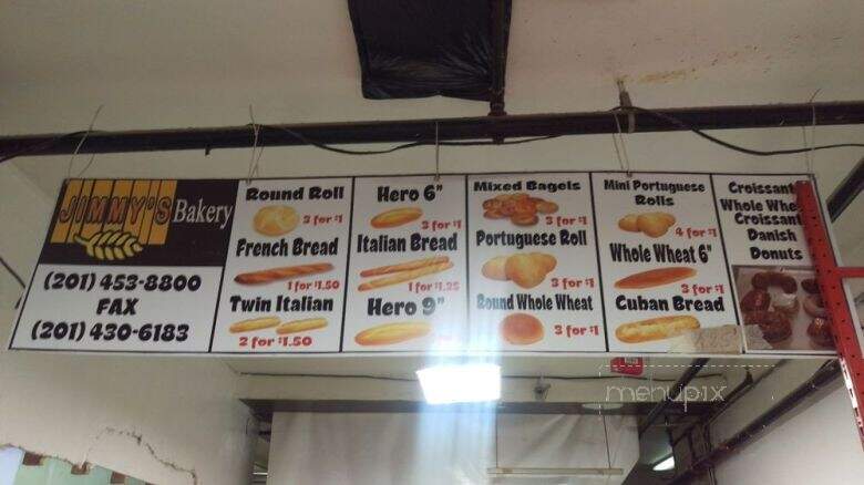 Jimmy's Bakery - North Bergen, NJ menu_pic