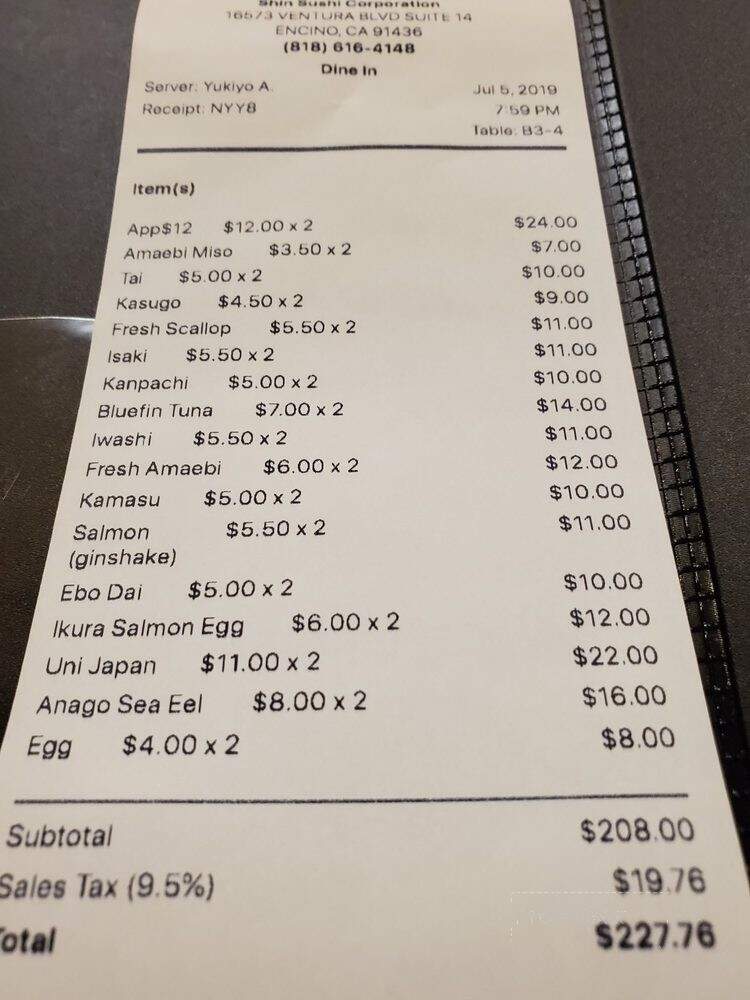Shin Sushi - Los Angeles, CA menu_pic