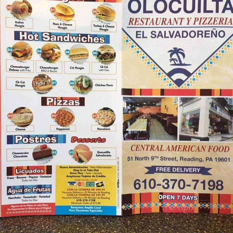 Olocuilta - Reading, PA menu_pic