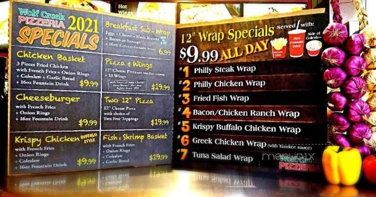 Wolf Creek Pizzaria - Mars Hill, NC menu_pic
