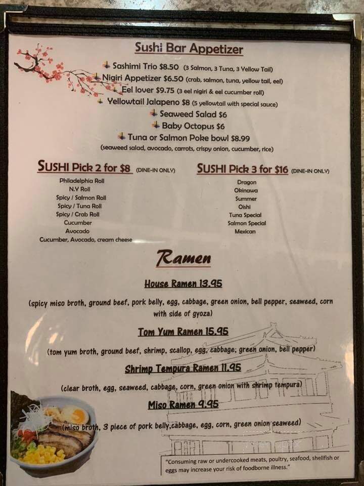 Thai & Osaka - Kingsland, GA menu_pic