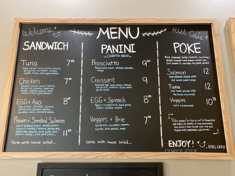 Hiel Cafe - Burnaby, BC menu_pic
