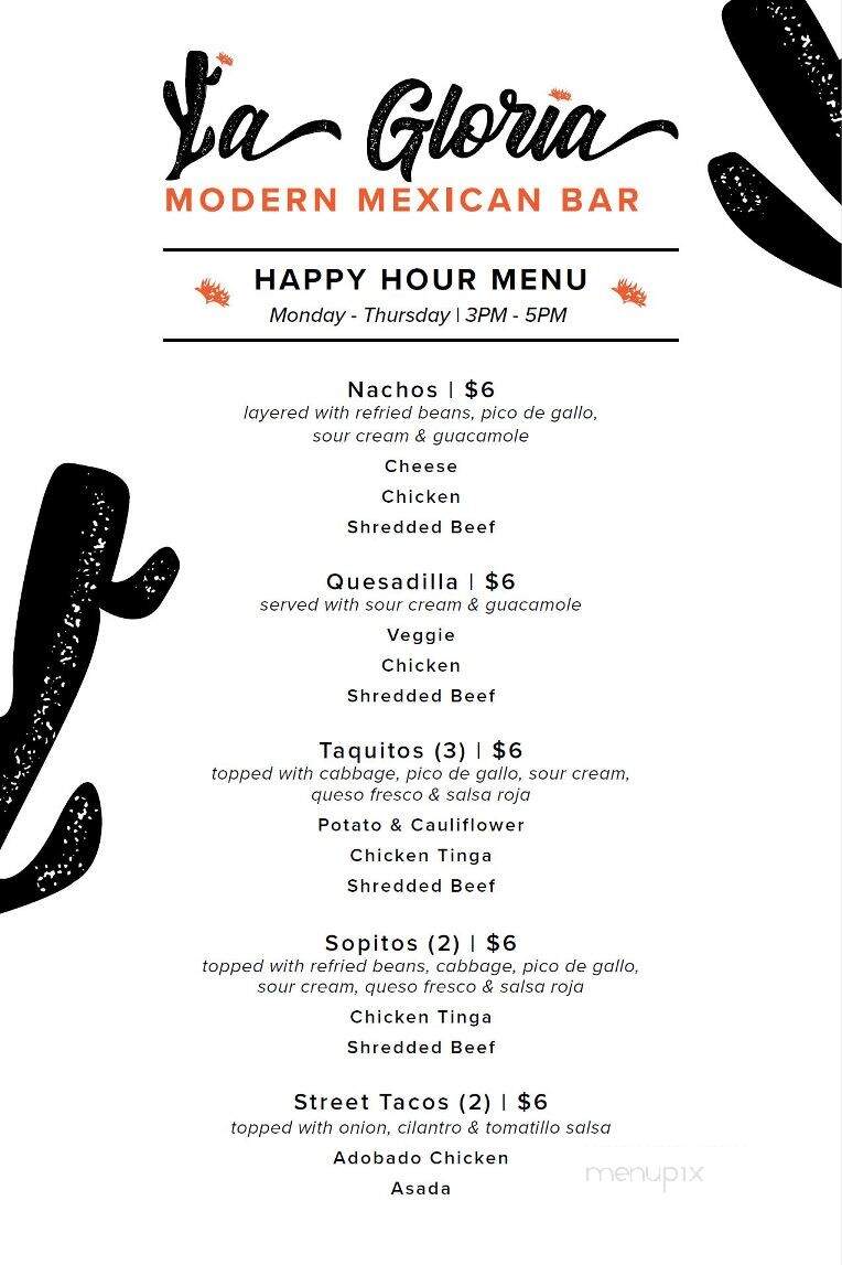 La Gloria - Bothell, WA menu_pic