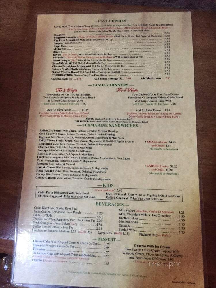 Tony's Pizza - Sylmar, CA menu_pic