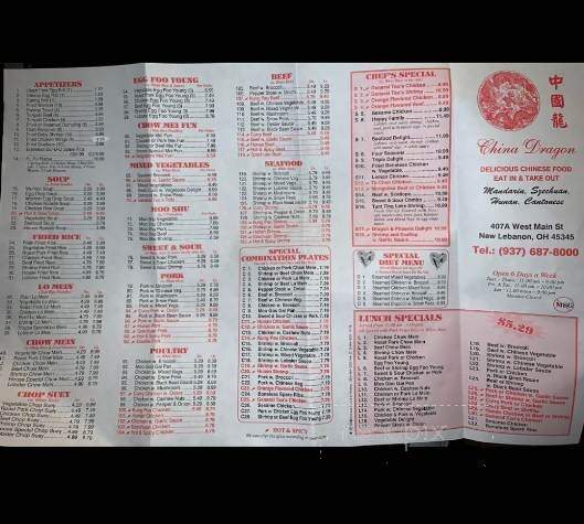 China Dragon - New Lebanon, OH menu_pic
