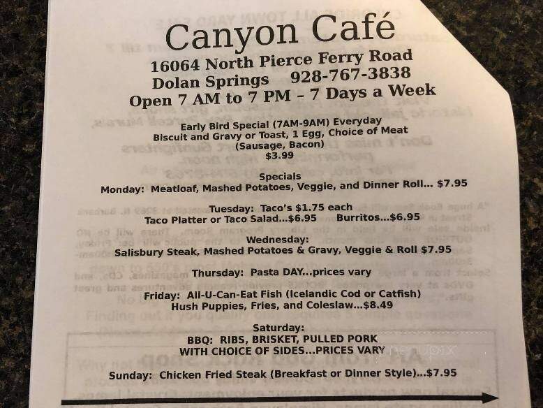 Canyon Cafe - Dolan Springs, AZ