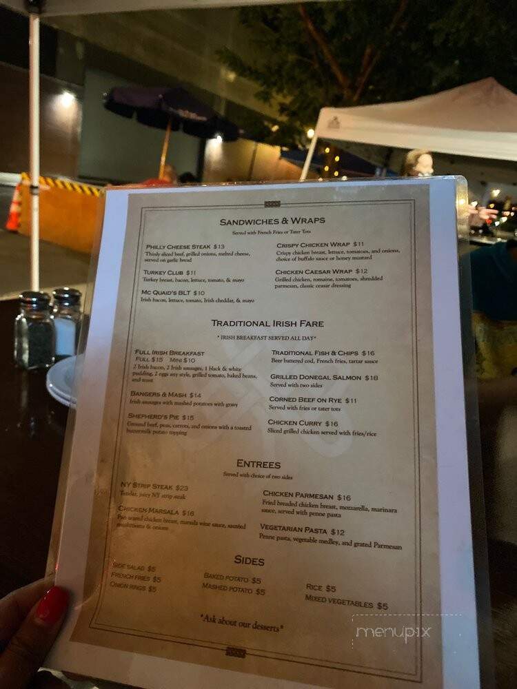 McQuaids Public House - New York, NY menu_pic