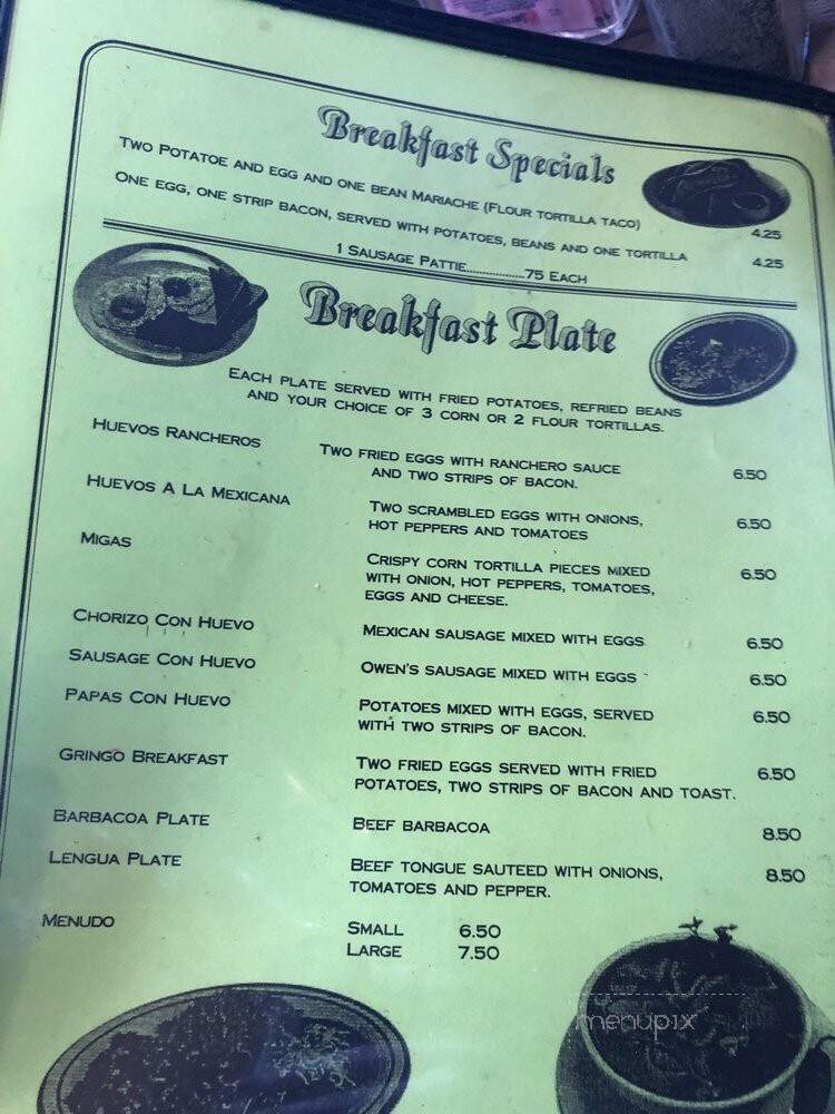 Bigotes - Arlington, TX menu_pic