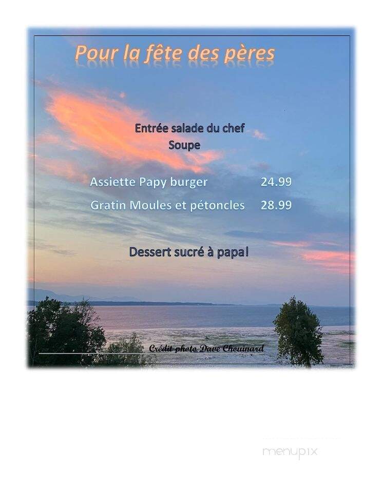 Restaurant Chez Rejean - Saint-Pamphile, QC menu_pic