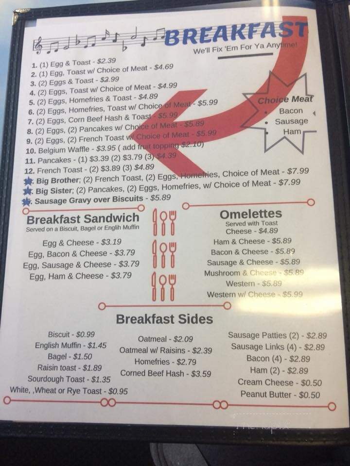 Sisters Restaurant - Falconer, NY menu_pic