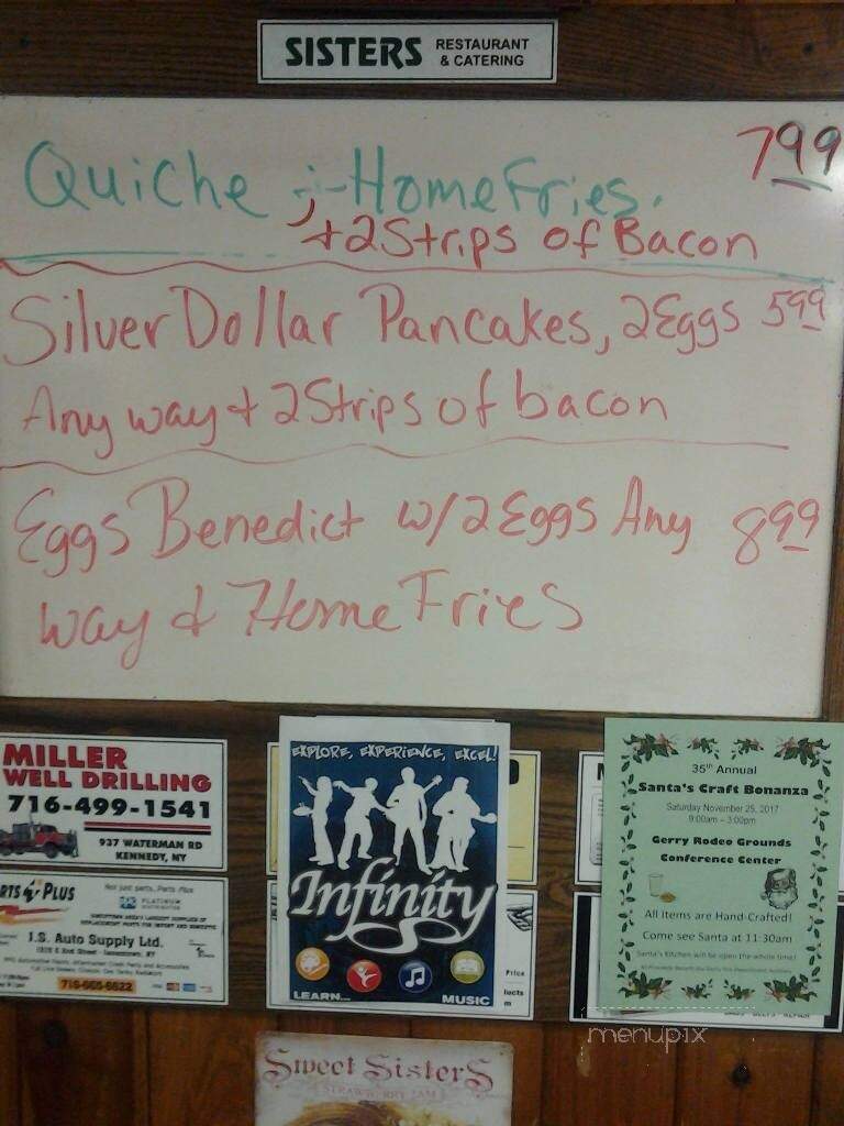 Sisters Restaurant - Falconer, NY menu_pic
