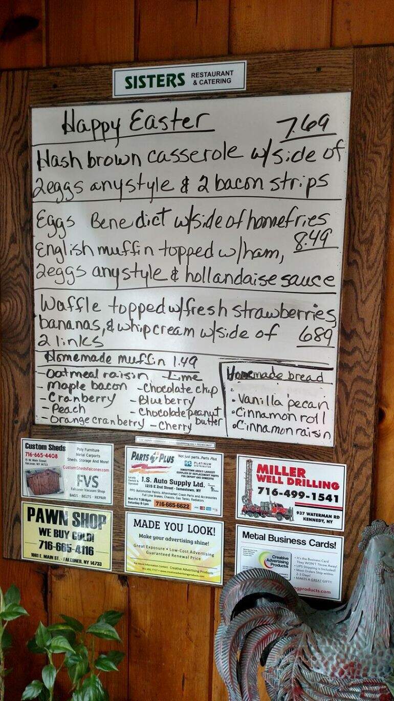 Sisters Restaurant - Falconer, NY menu_pic