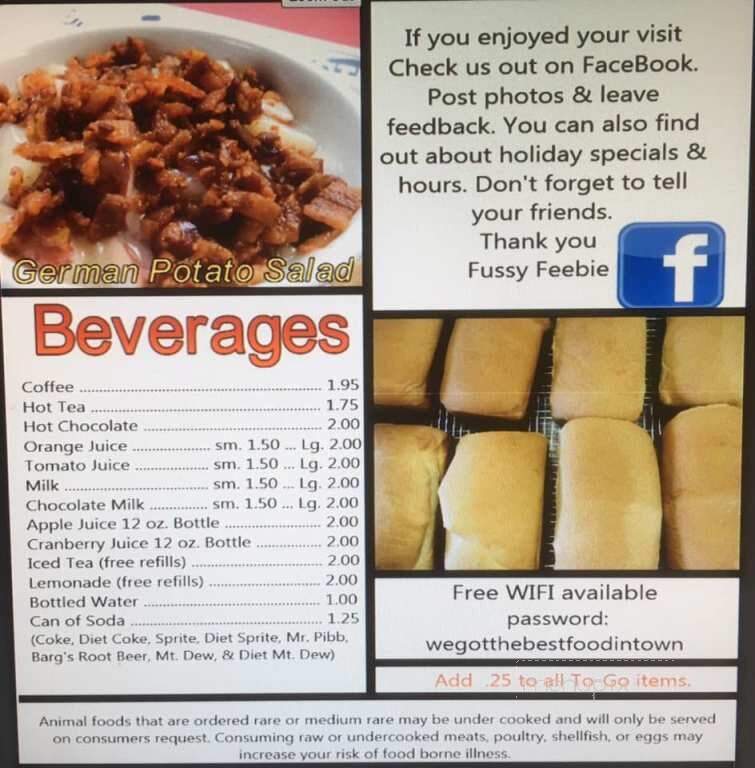 Fussy Feebies - Campbellsport, WI menu_pic